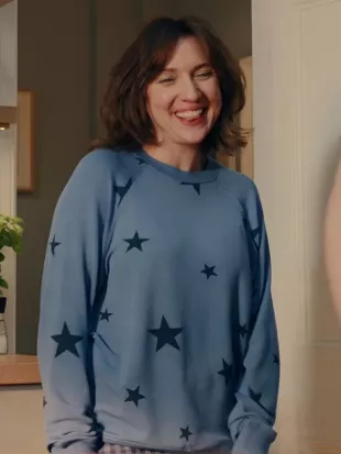 Trying S05 Esther Smith Blue Star Print Crew Neck Top