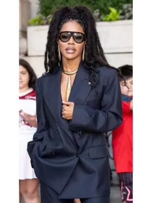 Teyana Taylor Netflix’s 72 Hours NY Screening Black Blazer