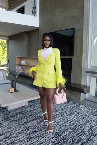 Chic Lime Blazer Dress