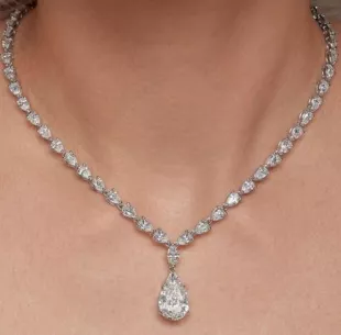 Pear Brilliant Diamond Tear Necklace