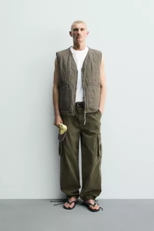 Washed Zippered Vest