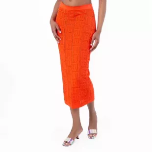 Monogram Jacquard Midi Skirt