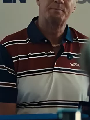 The Hawk S01 Will Ferrell Striped Polo Shirt