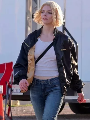 Lucky 2026 Anya Taylor-Joy Black Bomber Jacket