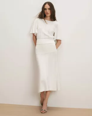 Cazian Knit Midi Skirt