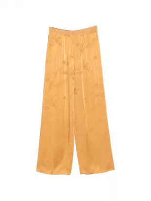 Floral-jacquard Straight-leg Trousers