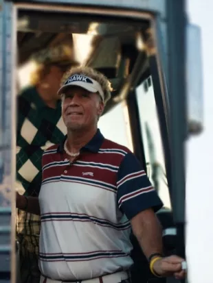 The Hawk S01 Will Ferrell Striped Polo Shirt