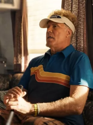 The Hawk S01 Will Ferrell Blue Polo Shirt