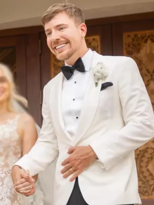 MrBeast Wedding 2026 White Blazer