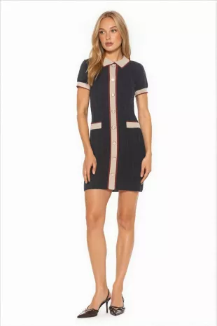 Cove Collared Button Down Contrast Knit