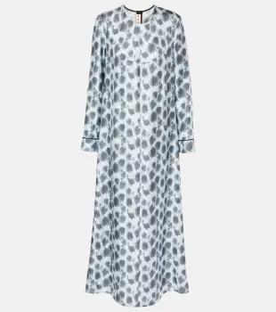 Printed Silk Maxi Dress