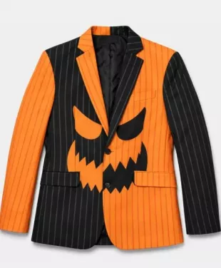 Jack-O-Lantern Pinstripe Split Suit Blazer