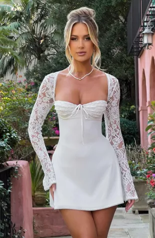 Cassandra Ruffle Trim Button Detail Corset Mini Dress