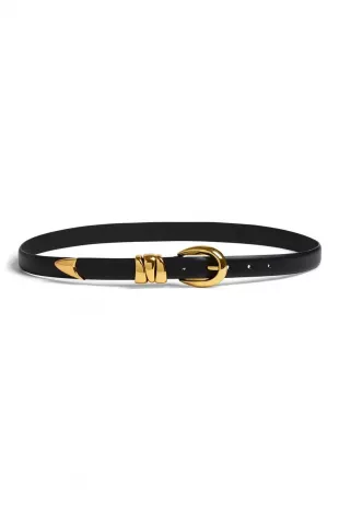 Triple Metal Keeper Leather Belt