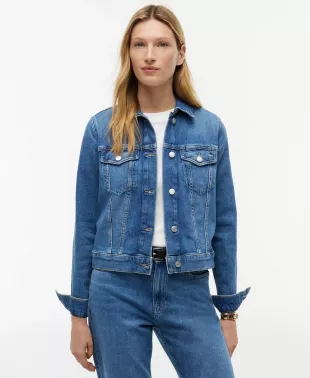 Women's Slim Fit Collared Denim Jacket