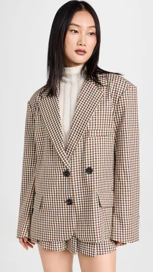 Plaid Tailored Blazer