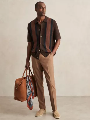 Bradley Cotton Textured-Knit Stripe Shirt