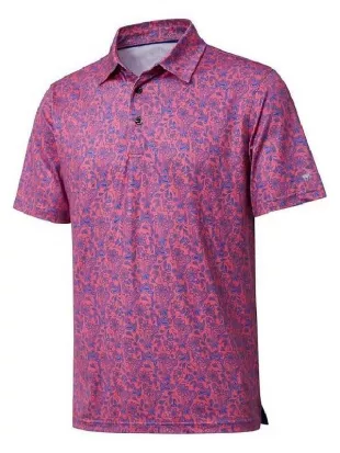 The Hawk 2026 Will Ferrell Pink Floral Polo Shirt