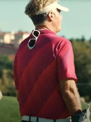 The Hawk S01 Will Ferrell Pink Polo Shirt