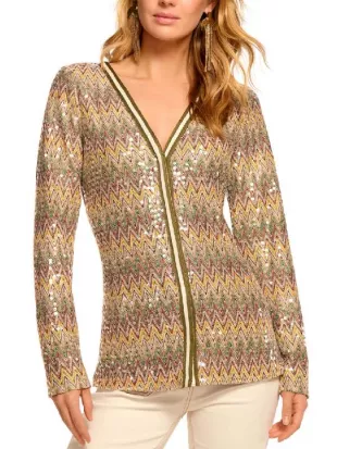 Young and The Restless Sharon Newman Sequin Chevron Cardigan