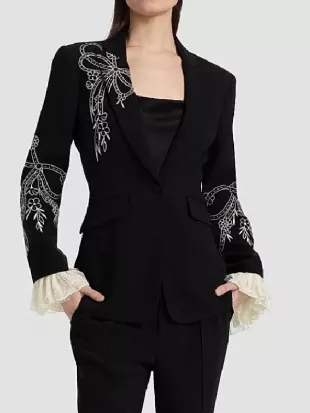 General Hospital Amanda Setton Embroidered Ribbon Blazer