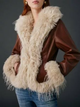 General Hospital Sydney Bullock Brown Fur Trim Jacket