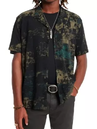 Heartstopper Joe Locke Black Tie Dye Print Shirt