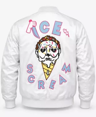 Ice Scream Grey Satin Bomber Jacket