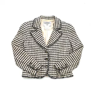 Houndstooth Pattern Coco Button Tweed Jacket