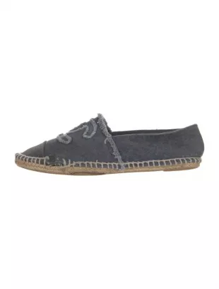 Interlocking CC Logo Denim Espadrilles
