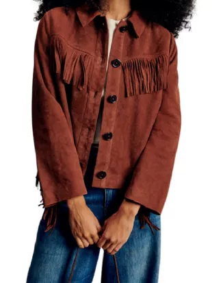 Ransom Canyon S02 Minka Kelly Fringe Suede Jacket