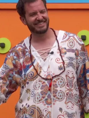 Big Brother USA S28 Paisley Lace Up Shirt