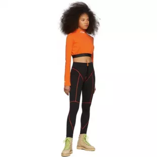 Orange Style Cropped Long Sleeve T-Shirt