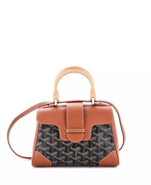 Mini Saigon Top Handle Bag Coated Canvas with Leather
