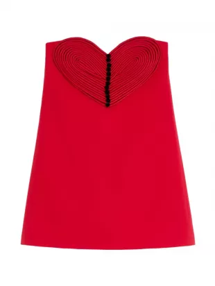 Embroidered Heart Mini Dress