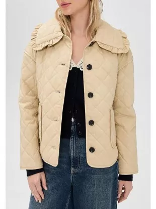 Roast My Rental 2026 Jasmine Roth Beige Ruffled Collar Jacket
