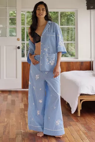 Cotton Embroidered Boxer Pants