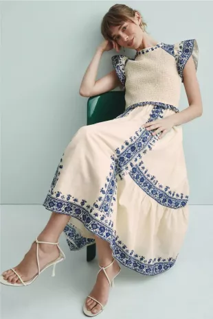 Flutter Sleeve Midi Dress