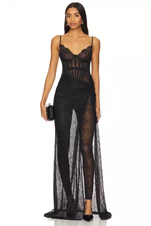 Veronica Jumpsuit Gown in Black
