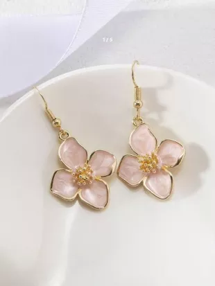 Pink Flower Earrings