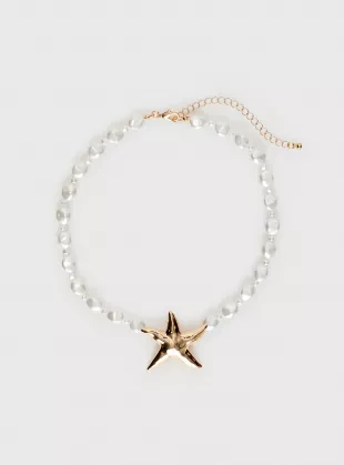 Sea Life Pearl Necklace Gold