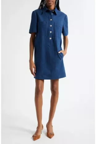 Koulis Short Sleeve Denim Shirtdress