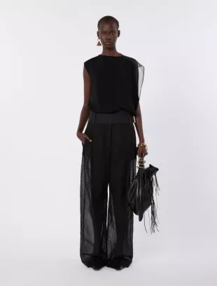 Stretch Viscose Asymmetrical Top
