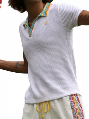 The Dink Jake Johnson Crochet Polo Shirt