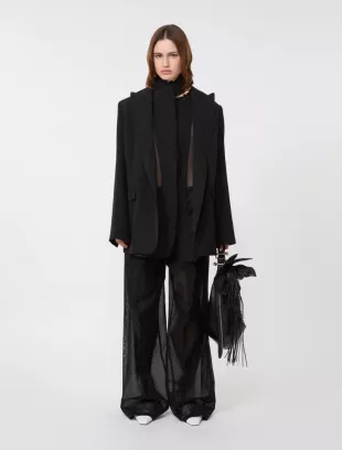 Wide-fit Trousers in Organza-feel Cotton Voile