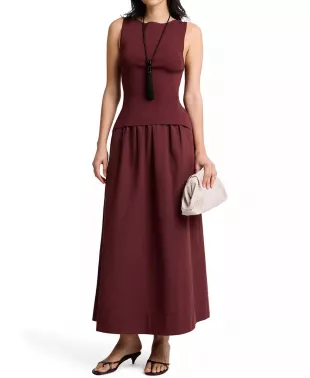 Boatneck Mix Media Dress