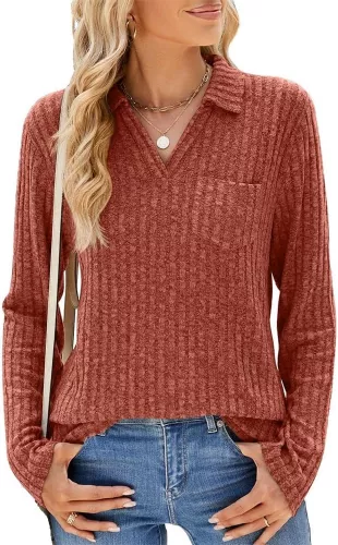 V Neck Loose Knitted Sweater