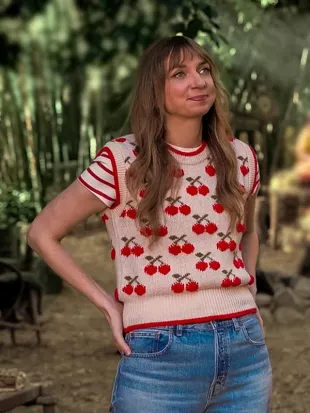 Stuart Fails to Save the Universe 2026 Lauren Lapkus Cherry Sweater Vest