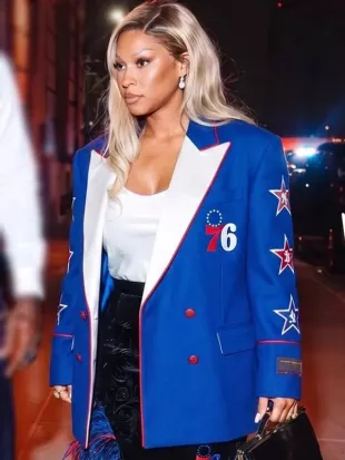 Savannah James Philadelphia 76ers Blue Blazer