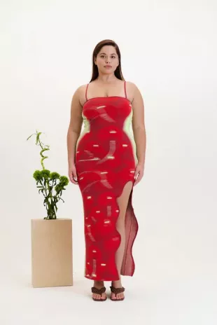 Iris Maxi Tank Dress in Cherry Red